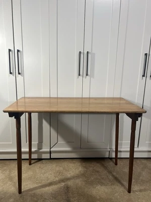 Antique Wood Folding Sewing Table with Yardstick Top 36” X 18” X 25” - Image 1 of 4