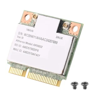 AR9462 AR5B22 WB222 Half PCIe 300Mbps+Bluetooth4.0 WLAN Wifi Card E9Z79258 - Afbeelding 1 van 8