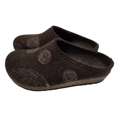 Zuecos de lana bordados Haflinger 38 (7,5-8) tacón cerrado Western Comfort marrón Foto 1 de 4