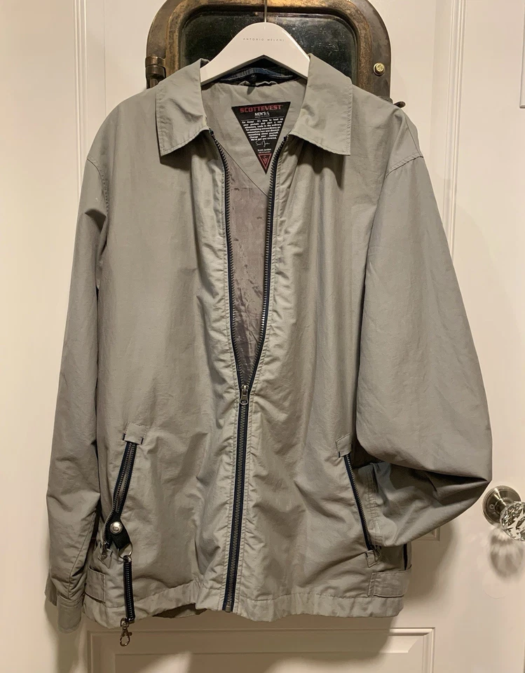 SCOTTeVEST Light Full Zip Jacket Multiple Pockets Gray Large - Image 1 of 4