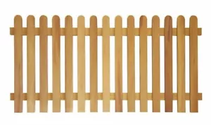 More details for natural garden wood fence panel rounded picket pressure 3 ft(h) x 6 ft(w)