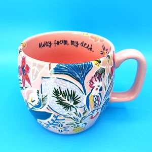 Opalhouse Steinzeug Away From My Desk Pink 16 Unzen Kakadu Blumenmuster Kaffeebecher - Bild 1 von 7