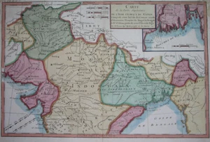 1780 nice ORIGINAL MAP INDIA PAKISTAN BENGAL KASHMIR SIKHS BHUTAN KOLKATA MUMBAI - Picture 1 of 9