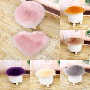 Faux Fluffy Sheepskin Wool Seat Pad Square Round Long Fur Cushion Sofa Chair Mat - Picture 1 of 42