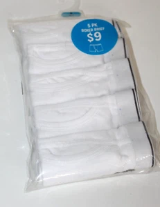 Boys' White Cotton 5-Pk Boxer Brief Underwear - Pick Your Size (S, M, L) - Picture 1 of 5