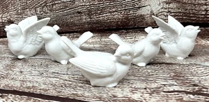 5 Vintage Napcoware White Porcelain / China Bird Figurines OMC Japan - Picture 1 of 17