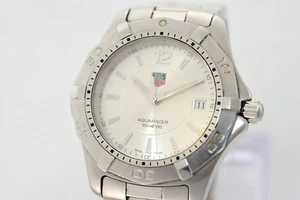 [Near MINT] Tag Heuer Aquaracer WAF1112 300M Silver Dial Diver's Men's QZ Watch - Picture 1 of 17
