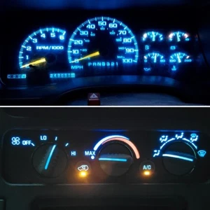 14 Ice Blue LED bulbs For 1992-1999 Chevrolet Trucks Gauge Cluster & AC Controls - Picture 1 of 8