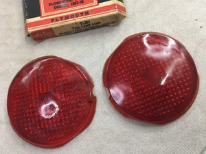 1937 1938 Plymouth Dodge LYnx Eye Tail Light Taillight Lenses Desoto . Chrysler - Foto 1 di 11