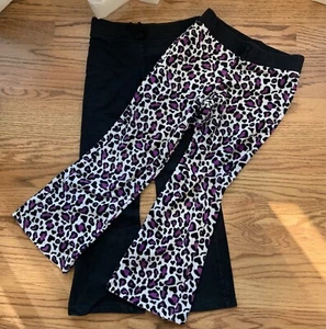 2 Pairs Circo Girls Size S 6/6X Stretchy Pants, Black & Purple Leopard Print - Picture 1 of 10