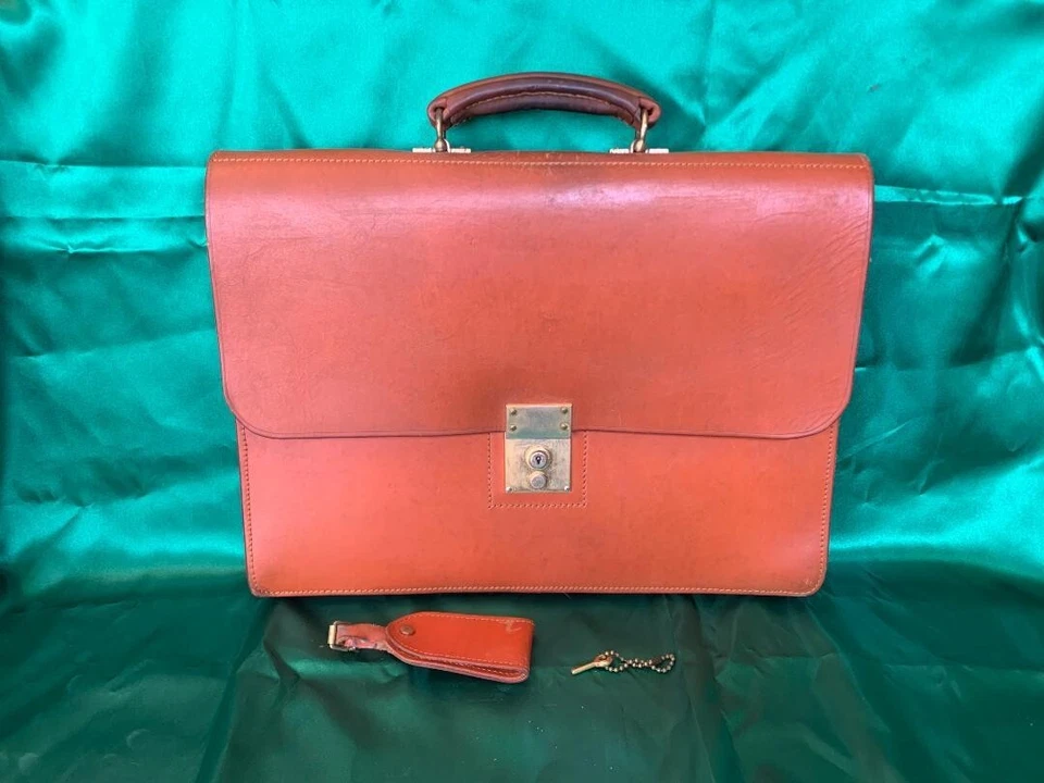 Bolso de Negocios SWAINE ADENEY BRIGG Maletín Brida Piel Cuero Marrón Habana USADO Foto 1 de 4