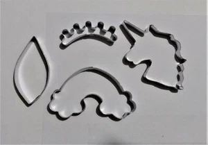 Juego de 4 piezas de cortador de galletas unicornio cabeza de unicornio arco iris - Imagen 1 de 3
