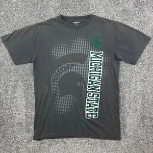 Vintage Y2K Michigan State Spartans Shirt Mens Medium Gray MSU Sparty Logo - Picture 1 of 5