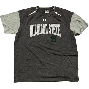 Under Armour Loose Fit HeatGear Short Sleeve Shirt Michigan State University MSU - Picture 1 of 6