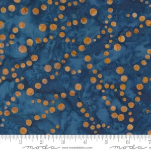 Blue Ridge Batiks Dots Blue Rust Dusk for Moda 1/2 YD 4367 17 - Picture 1 of 2