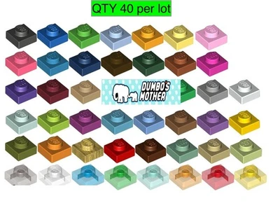 Lego 1x1 Placa Placas Construcción U Elige Colores x40 por lote Foto 1 de 2