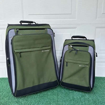 Columbia 2 Piezas Equipaje con Ruedas Verde Bolsa de Transporte y Facturada Conjunto de Viaje Foto 1 de 4