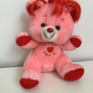 "Juguete de peluche Love Me Bear 1983 importaciones Corea vintage 9"" corazón relleno relleno relleno" - Imagen 1 de 9