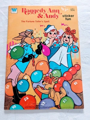 VTG 1980 Raggedy Ann & Andy The Fortune Teller's Spell Sticker Fun Book Rare NEW - Image 1 of 4