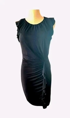 Vestido Moschino Cheap & Chic Negro Acanalado y Volantes Elástico Foto 1 de 3