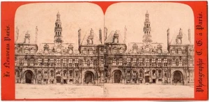 Le Nouveau Paris.Hôtel de Ville.Photo Stereo.Albuminée.Stereoview.Charles Gaudin - Picture 1 of 2