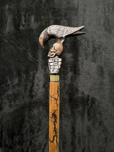 Walking-Handle Stick Cane Victorian Brass Wooden Style Vintage Antique Head gift - Picture 1 of 9