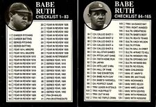 BABE RUTH 1992 MEGACARDS THE BABE RUTH COLLECTION COMPLETE (165) CARD SET