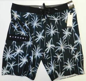 Rip Curl Men's Palm Trip BoardShort Beachwear Surf Swim Trunk Black Size 34 36  - Picture 1 of 4