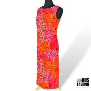 White Stag Leopard & Paisley Side Button Sleeveless Maxi Dress 6 - Picture 1 of 8