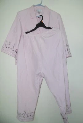  VESTIDO GRANERO 2 PIEZAS ROSA BORDADO BLAZER CHAQUETA CAPRI PANTALÓN CORTO TRAJE TALLA L Foto 1 de 4