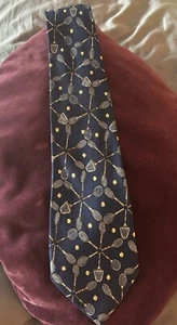 Nicole Miller Vintage Silk Tie- Tennis Theme, 1995 - Picture 1 of 3