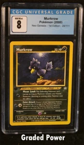 Pokemon Neo Genesis 1ª Edición Murkrow CGC 8 (9097) 24/111 - Imagen 1 de 2