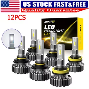 AUXITO High Bright High Low Beam 9006 9005 H11 LED Headlight Bulb Combo Kit New - Picture 1 of 10