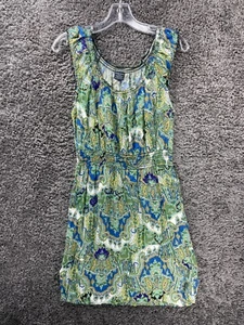 Faded Glory Summer Dress Women's Small (4-6) Multicolor Printed Smocked Waist - Picture 1 of 15