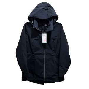 Marmot Lea Jacket XLarge Black Hidden Hood Softshell Zip Front Parka Coat NWT - Picture 1 of 14