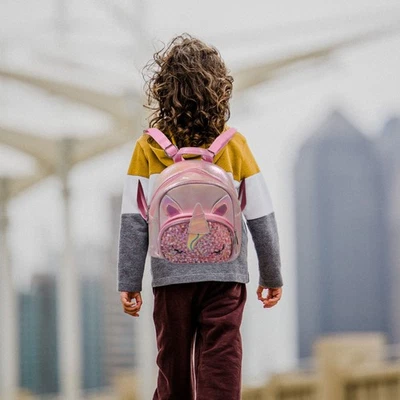  Zaino con paillettes rosa lucido Paillette Unicorn Design Satchel Adorable - Image 1 of 4