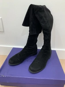 Stuart Weitzman 5050 Over The Knee Boots in Black Suede 8M - Picture 1 of 8