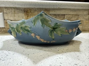 Bleeding Heart Blue 11 1/2" Console Serving Bowl Roseville USA 382-10 AS IS - Imagen 1 de 7