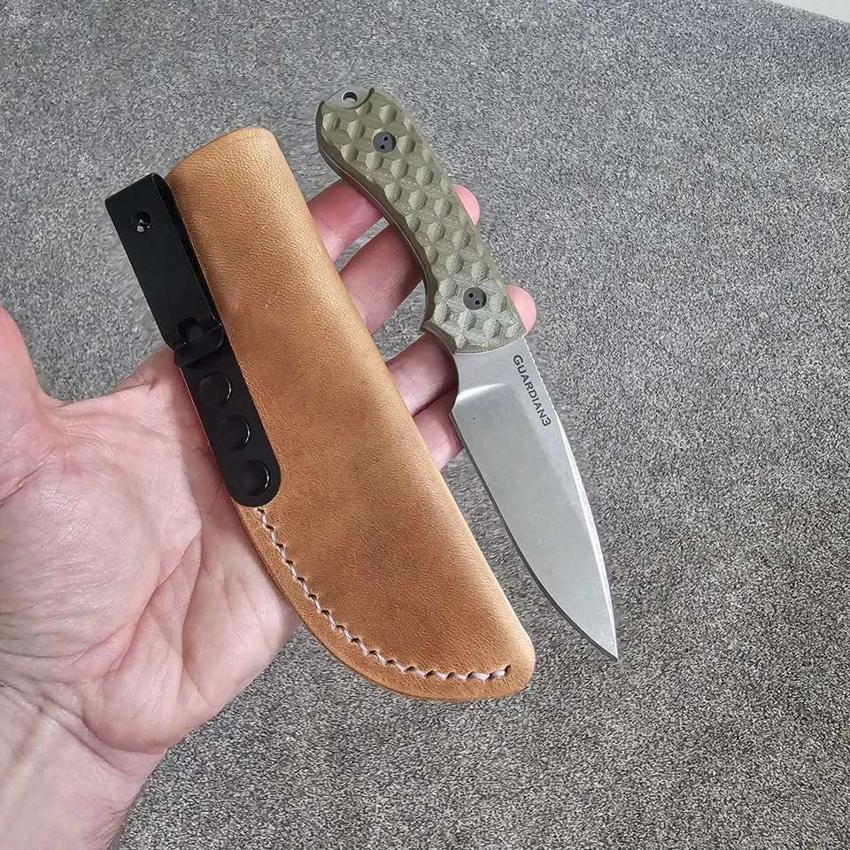 Funda de cuchillo de cuero hecha a mano para Bradford Guardian 3 funda de hoja fija Foto 1 de 4