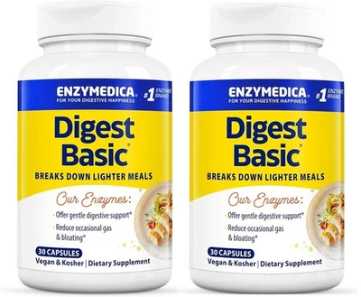 Enzymedica, Digest Basic Essential Enzyme Formula 30 Cápsulas (2PACK) CADUCIDAD 1/26 Foto 1 de 4