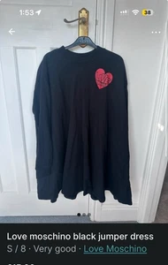Moschino Women's Love T-Shirt Dress New Tagged size 8 - Picture 1 of 3