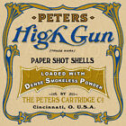 Reproduction Vintage Peters "High Gun" Shot Shells Label Canvas Print