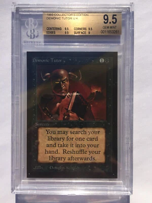 BGS 9.5 (Pop 1 of 3) | Demonic Tutor | MtG Collectors Ed | Gem Mint (PSA CGC 10) - Image 1 of 2