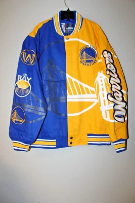 New NBA Golden State Warriors NASCAR style twill cotton jacket men's 4XL - Image 1 of 4