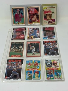 Lot of 12 Pete Rose Cards 1980 - 1987 Topps, Donruss Fleer - Picture 1 of 2