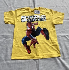 Marvel The Amazing Spider-man 2 Little Kids Large L 10/12 T-Shirt Yellow Tags - Picture 1 of 7