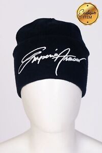 EMPORIO ARMANI Beanie Cap One Size Embroidered Logo