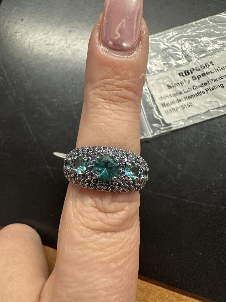 BP "Simply Speechless" RBP6661 LC Paraiba Turmalina Hematita Talla 8 Foto 1 de 4