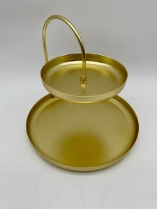 Umbra Two Tiered Jewelry Accessory Storage Tray Trinket Dish Matte Brass Finish - Picture 1 of 10