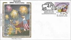 Winnie The Pooh & Bald Eagle Celebrate Australia 200th Anniversary FDC 2000 - Picture 1 of 1
